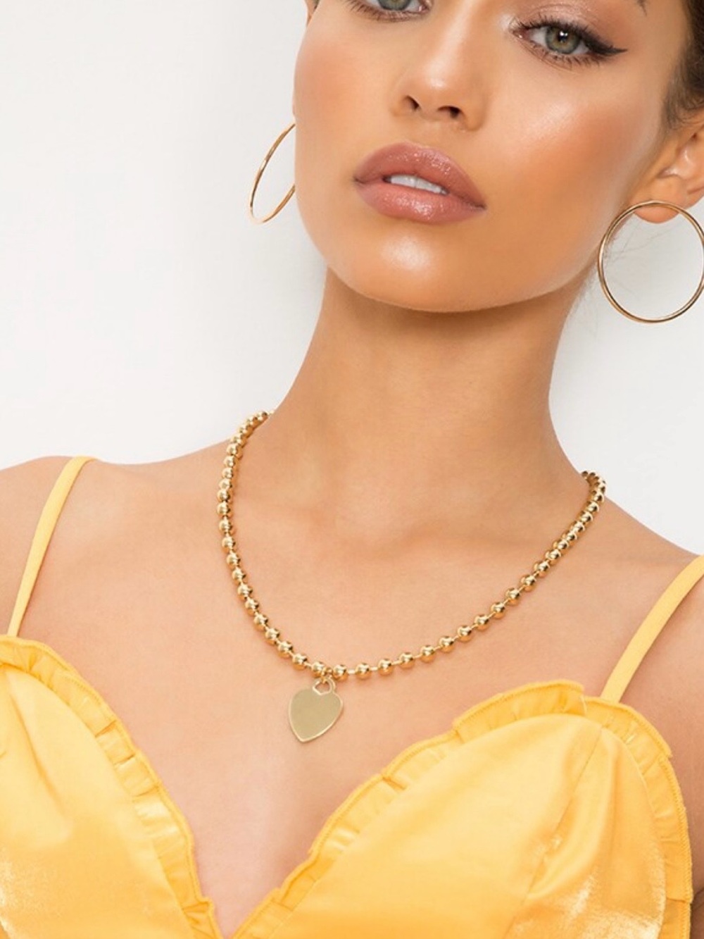 Vanessa Mooney Gold Heart Beaded Necklace